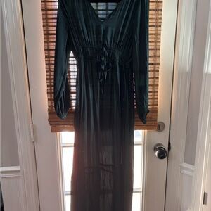 Anthropologie Deep Green Long Sleeve Dress